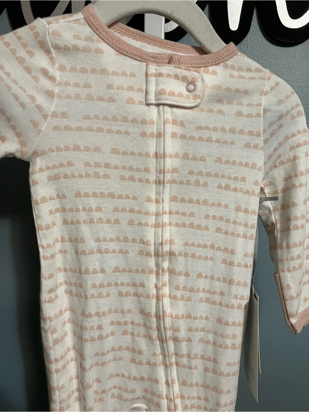 Cloud Island Baby Girls' Pink & White Printed One-Piece Footed Sleepsuit NWT 0-3